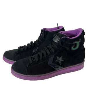 Converse Pro Black Suede Leather Hi JFG Amaranth Purple Sneakers Mens 10.5 Shoe